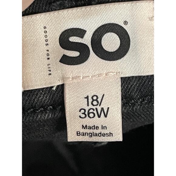 SO Jeans Womens 18 Plus Black High Rise Wide Leg Superstretch Black Wash Denim - Picture 10 of 13